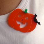 Halloween Jewelry,pumpkin Brooch,lasercut Acrylic