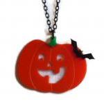 Halloween Jewelry,pumpkin Necklace,lasercut..