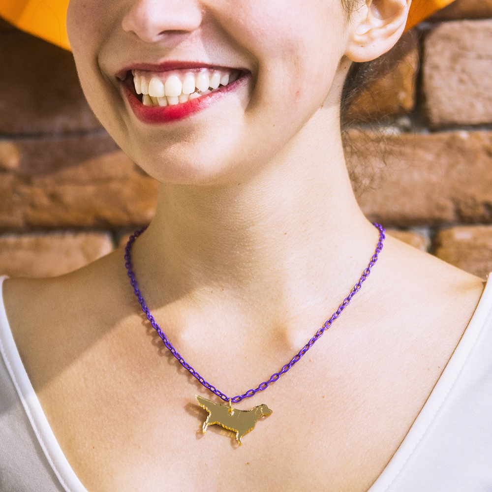 Golden Retriever Mini Necklace,plexiglass Jewelry,animal Jewelry,gifts Under 25