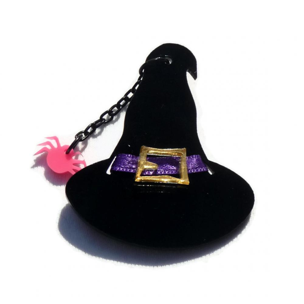 Halloween Jewelry, Witch Hat Brooch,lasercut Acrylic